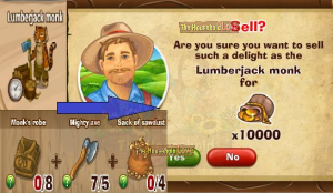 sell lumberjack monk